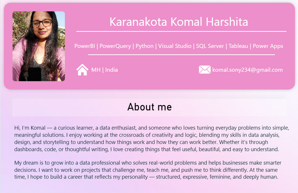 Interactive Power BI Resume